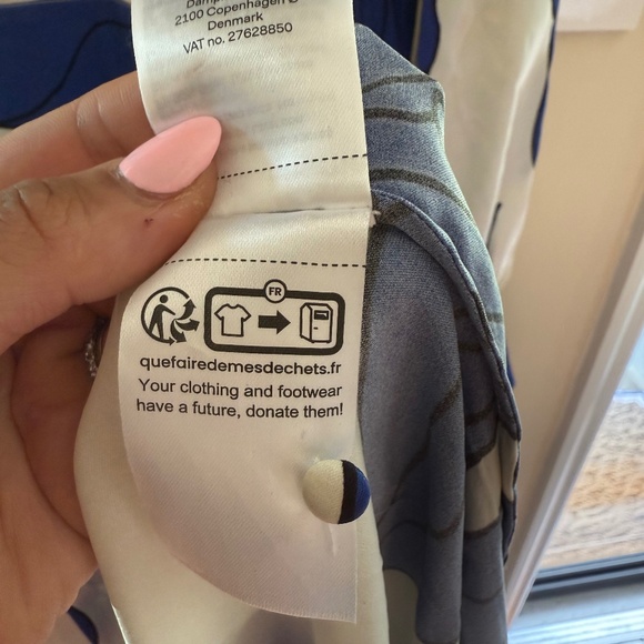 Dea Kudibal Alondradea Blue White Black Silk Satin Women's Fitted Midi Dress - Picture 14 of 17